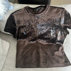 Kenar Brown Glitter Top • L